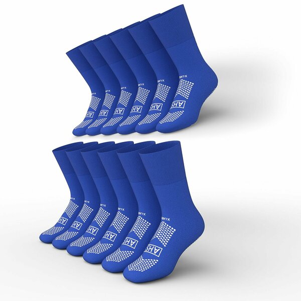 American Hospital Supply Anti-Slip Socks, Blue Grip Socks, Extra Large, 6PK AHS-SS-XL-B6_PK